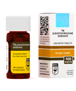 T4 Levothyroxine Sodium 100mcg 100 tabs